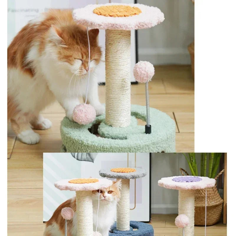 4-in-1 Flower Cat Scratcher | Cat Scratching Post | Flower Cat Activity Tree