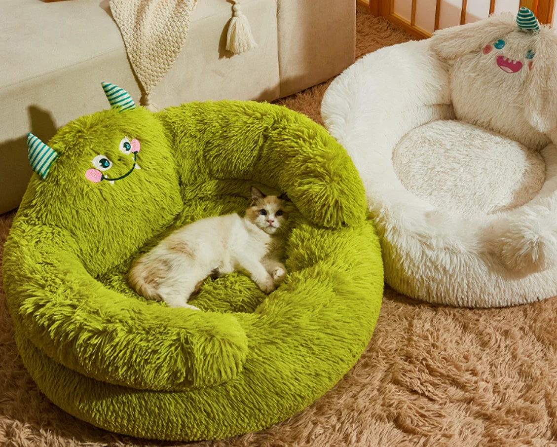 Super Fluffy Cat Bed | Modern Cute Monster Bed for Cats