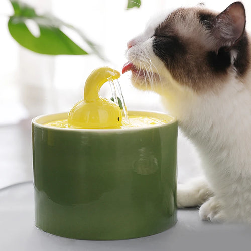 Cute Bunny Ceramics Automatic Pet Water Fountain