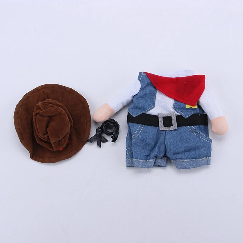 Pet Cat Funny Clothes Cowboy Halloween Cosplay Costume for Small Dog - BaconPaw