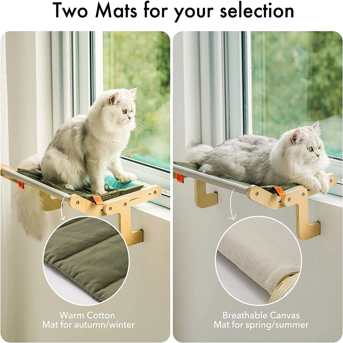 Cat Bed Window Perch | Cat Window Hammock Seat for Indoor Cats