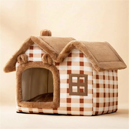 Removable Roof Plush Pet House - BaconPaw