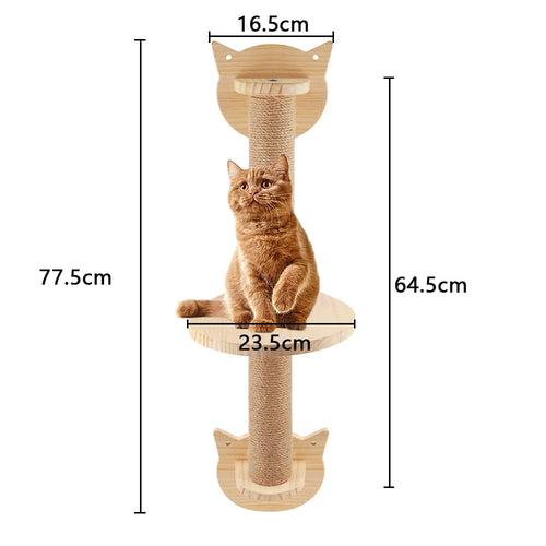 Wall Mounted Climbing Wooden Shelves Hammock Set | Cat Climbing Frame Cat Tree