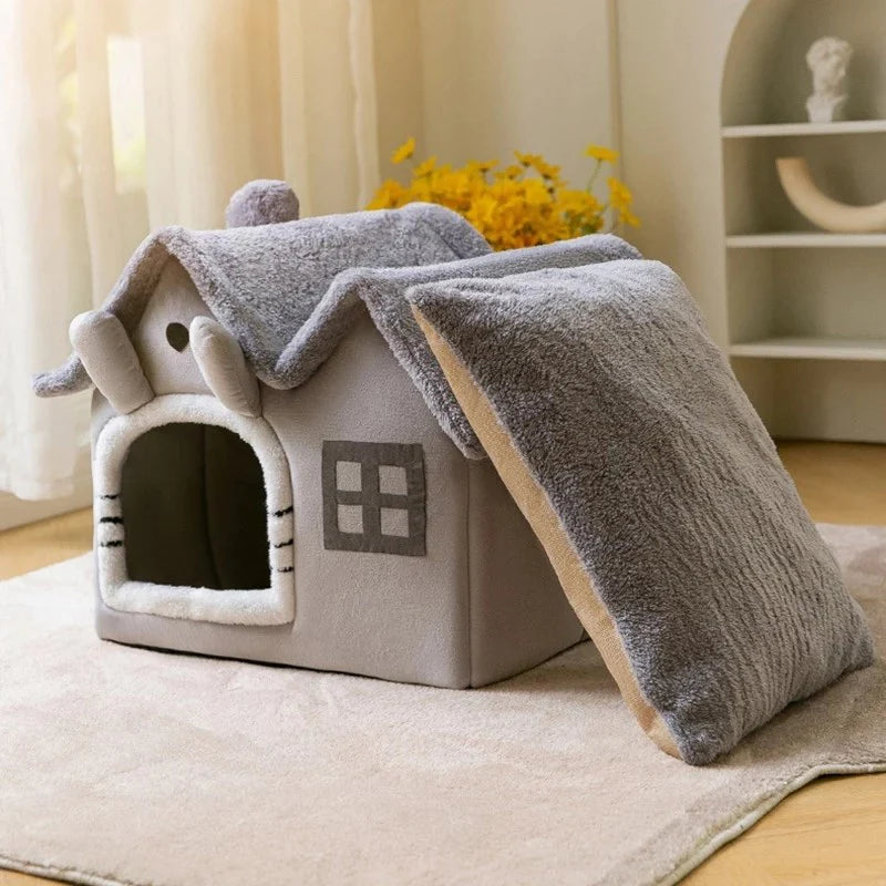 Removable Roof Plush Pet House - BaconPaw