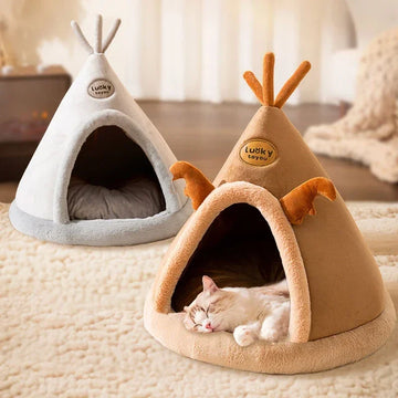 Fawn Tent Pet Nest | Cat House Christmas Reindeer Elk Winter Comfy Pet Tent