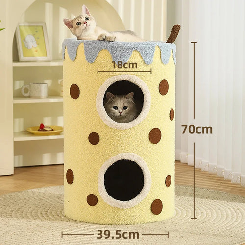 Yellow Bubble Cat House Scratcher | New Cat Nest Winter Warm