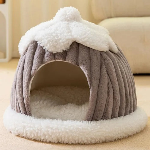 Chestnut Pet House | Cartoon Cute Cat House | Small Cat Tent Bed House