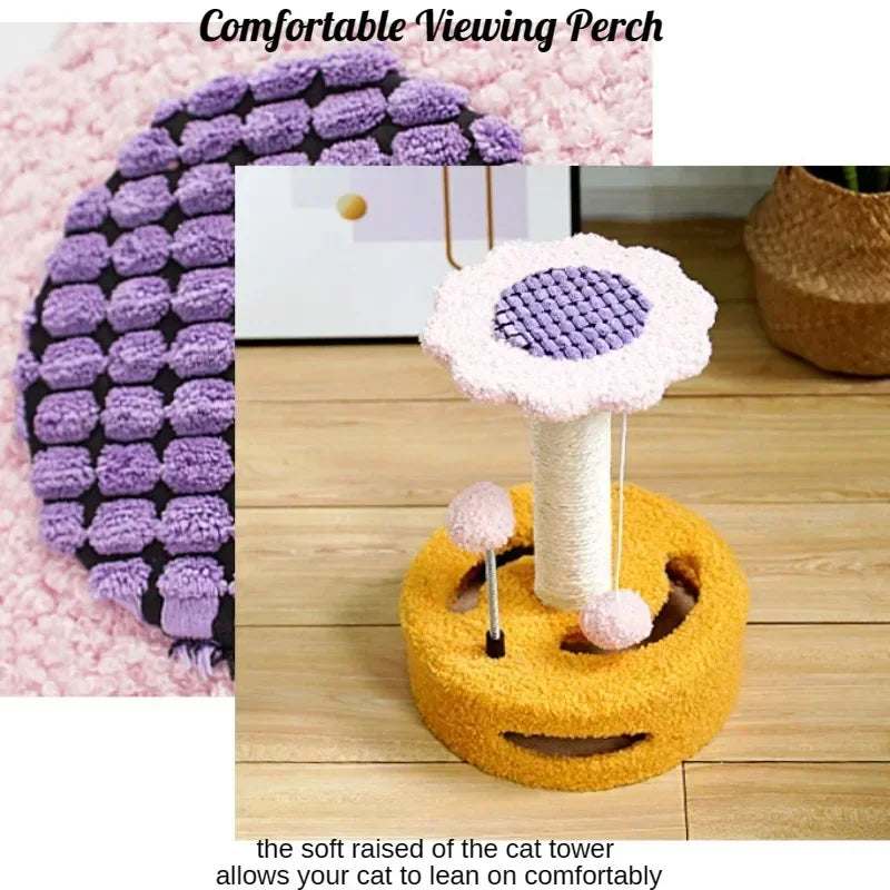 4-in-1 Flower Cat Scratcher | Cat Scratching Post | Flower Cat Activity Tree