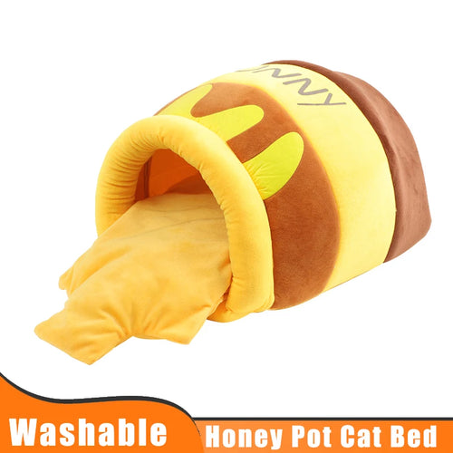 Honey Pot Pet Nest | Soft Cave Nest Cat Bed | Cute Honey Pot Cat 