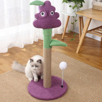 Cat Climbing Tree | Sisal Claw Grinding Purple Grape Shape Interactive