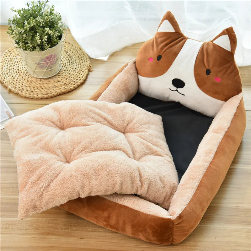 Animal Cartoon Pet Bed | Animal Cartoon Shaped Kennels Lounger Sofa