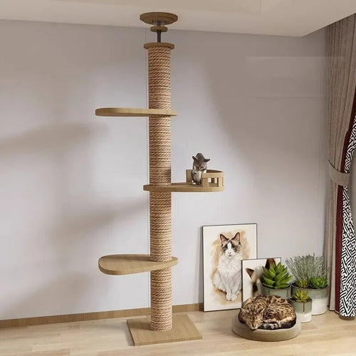 255-265cm Tongtianzhu Cat Climbing Frame Nest Tree Solid Wood Cat