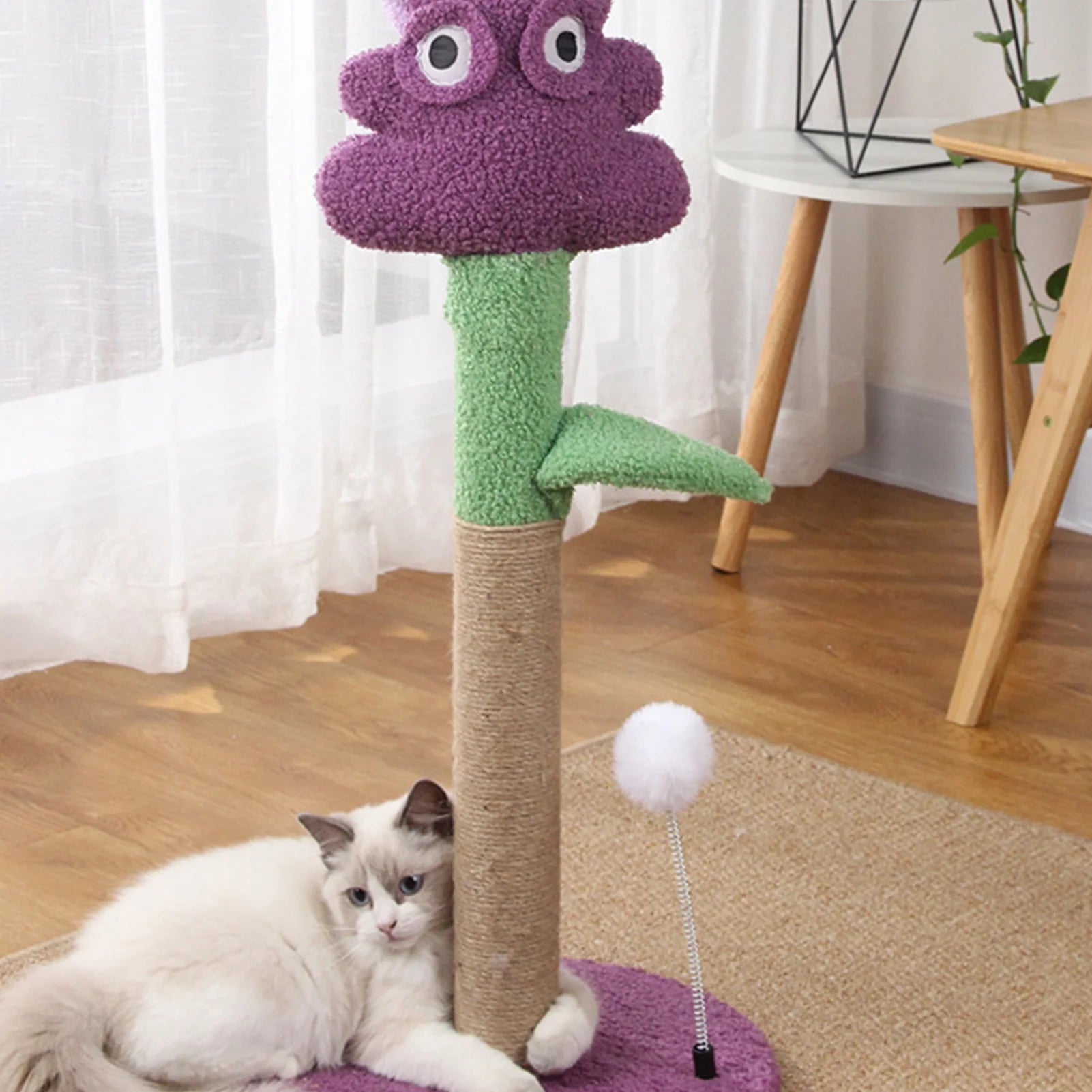 Cat Climbing Tree | Sisal Claw Grinding Purple Grape Shape Interactive