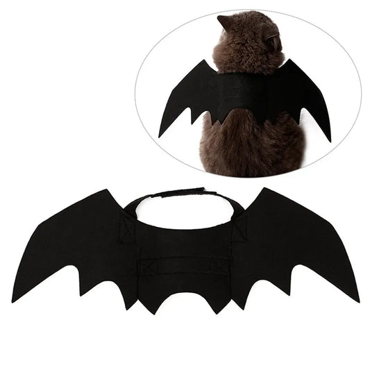 Halloween Cute Pet Clothes Black Bat Wings Harness Costume Cosplay Cat - BaconPaw