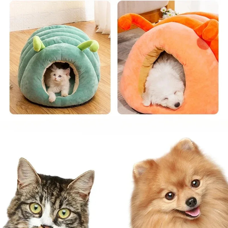 Cartoon Caterpillar Pet Nest | Winter Warm Cat Nest | Cute Dog House