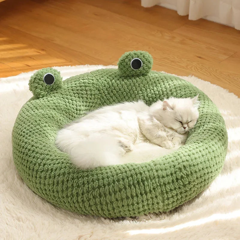 Frog Pet Nest | Green Cute Cartoon Frog Pet Nest | Pet Bed