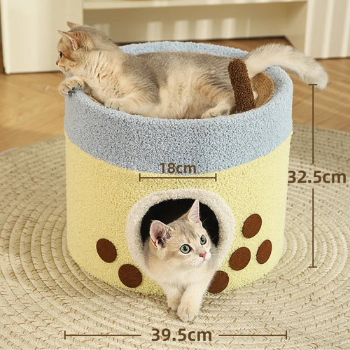 Yellow Bubble Cat House Scratcher | New Cat Nest Winter Warm