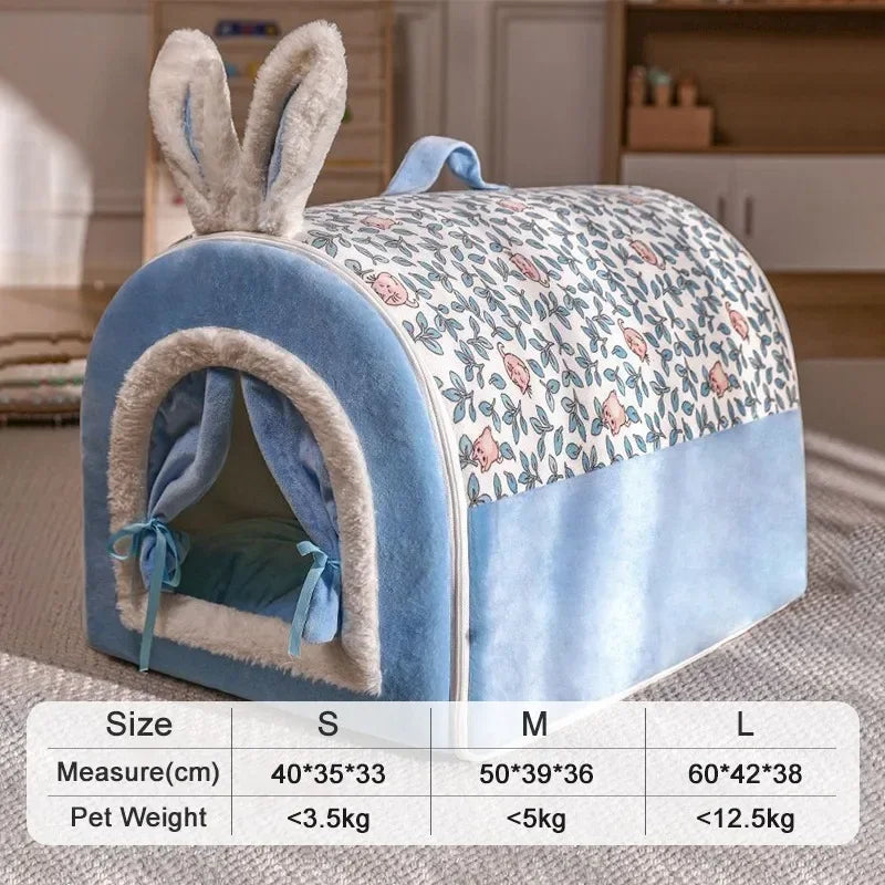 Cozy Cave Washable Cat Handheld Tent House | Rabbit Pet House