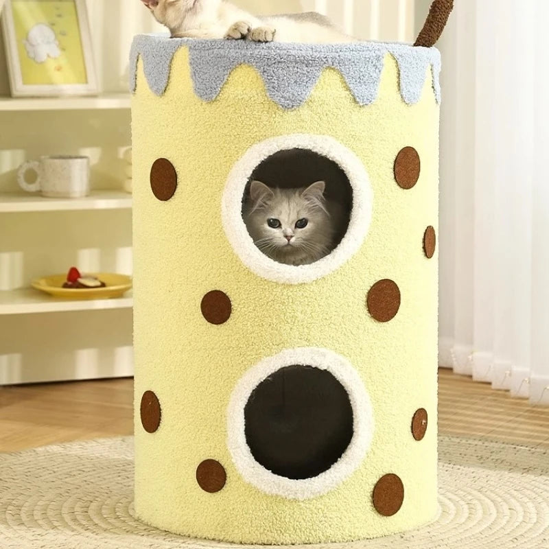 Yellow Bubble Cat House Scratcher | New Cat Nest Winter Warm