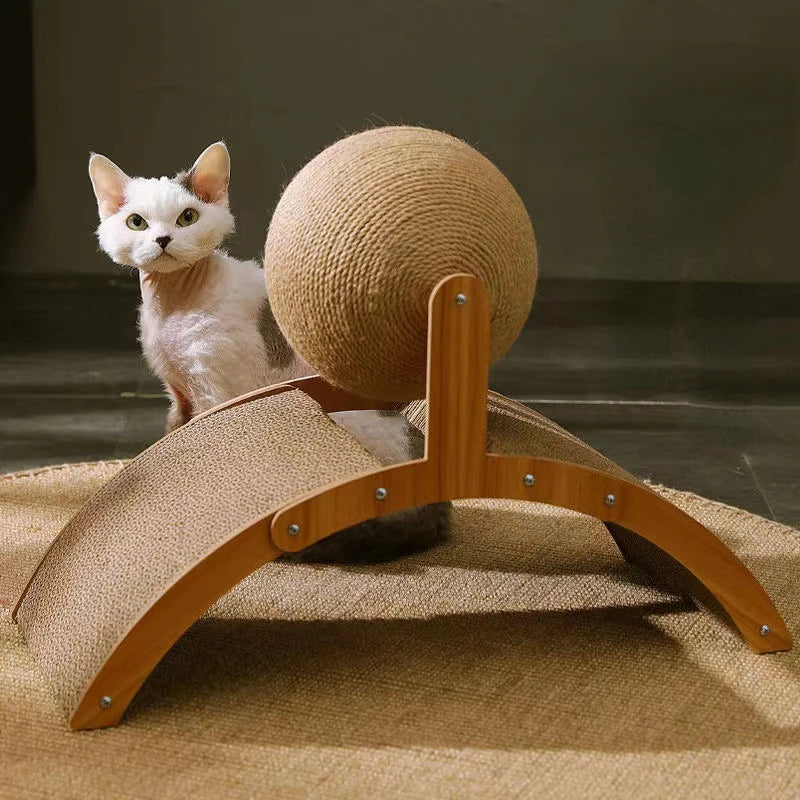 Single Ball Scratcher with Arch | Rotating Ball | Cat Scratcher Toy