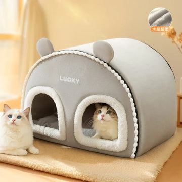 Lucky Pet Nest | Pet Tent Cave Bed | Winter Pet Tent Cave