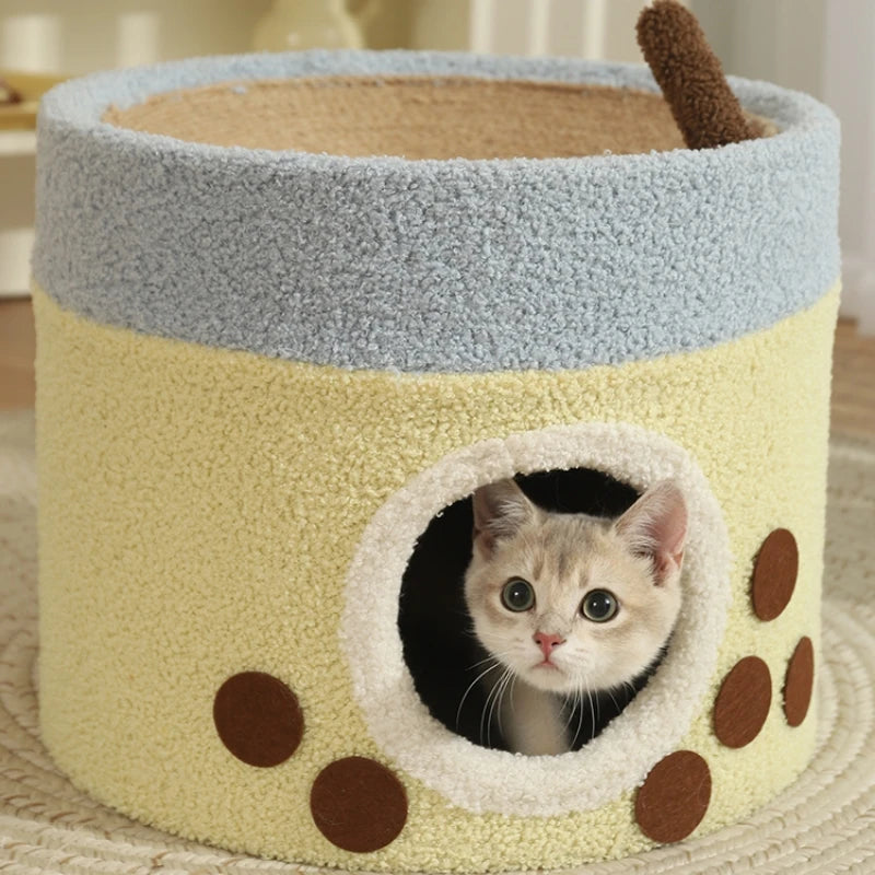 Yellow Bubble Cat House Scratcher | New Cat Nest Winter Warm