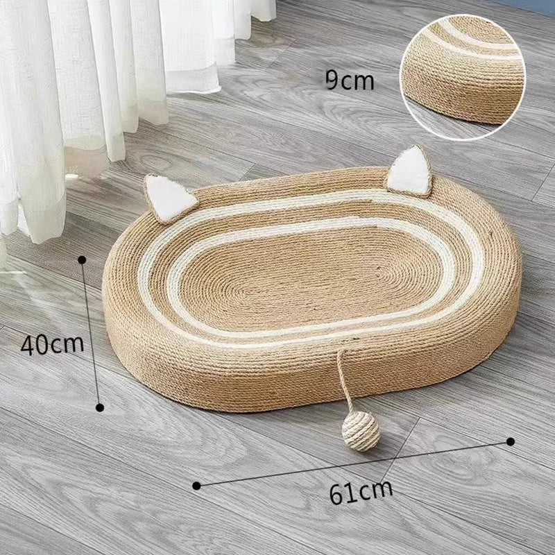 Oval Cat Scratcher | Sisal Cat Nest Cat Sleeping Bed | Cat Claw Plate Nest