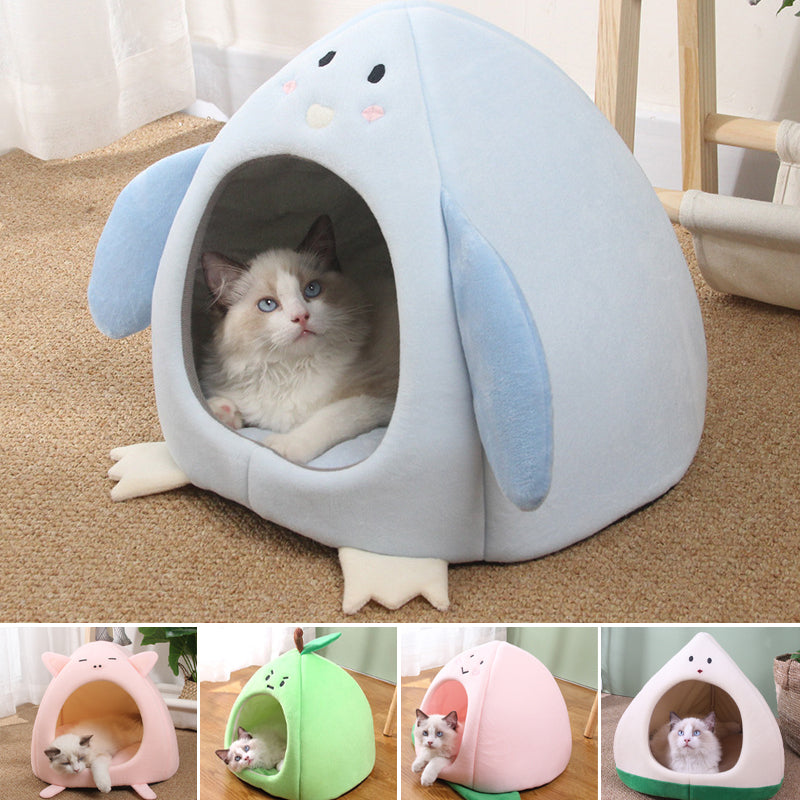 Animal Shape Pet House | Cute Cartoon Pet Bed Cat Dog Nest