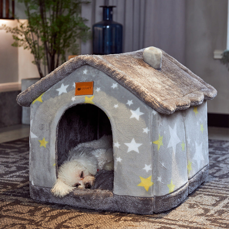 Foldable Dog House | Nest Warm Enclosed Cave Sofa