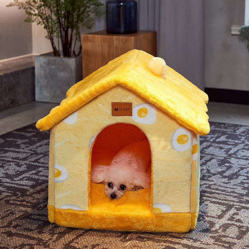 Foldable Dog House | Nest Warm Enclosed Cave Sofa