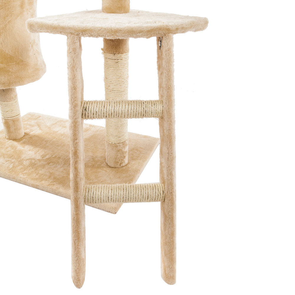 60" Solid Cute Sisal Rope Plush Cat Climb Tree Cat Tower - BaconPaw